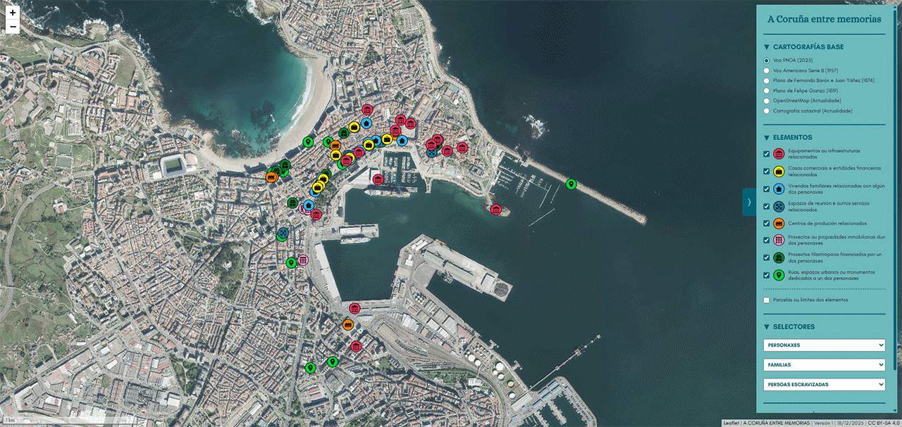 Cartografía do proxecto "A Coruña entre memorias: Historia, colonialismo e identidade"
